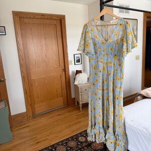 Gorgeous blue and yellow floral Monsoon maxi dress